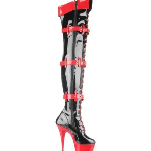 Noir Rouge 15,5 cm MEDIC-3028 Cuissardes Bottes Plateforme
