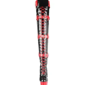 Noir Rouge 15,5 cm MEDIC-3028 Cuissardes Bottes Plateforme