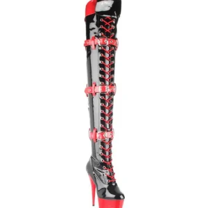 Noir Rouge 15,5 cm MEDIC-3028 Cuissardes Bottes Plateforme