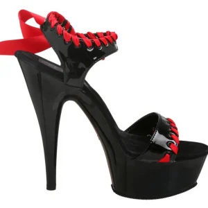 Noir Rouge Verni 15 cm DELIGHT-615 Chaussures Stilettos Talon Hauts