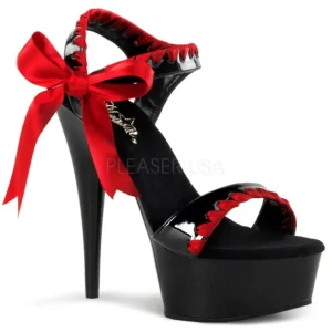 Noir Rouge Verni 15 cm DELIGHT-615 Chaussures Stilettos Talon Hauts