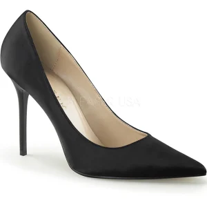 Noir Satin 10 cm CLASSIQUE-20 escarpins à talon aiguille bout pointu