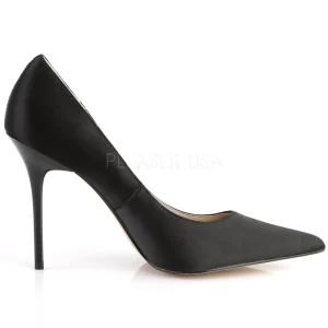 Noir Satin 10 cm CLASSIQUE-20 escarpins à talon aiguille bout pointu