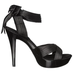 Noir Satin 13 cm COCKTAIL-568 Sandales Talons Hauts