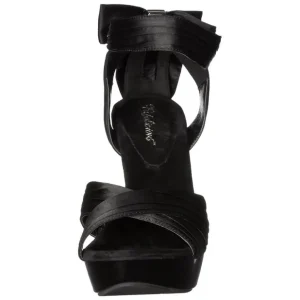 Noir Satin 13 cm COCKTAIL-568 Sandales Talons Hauts