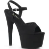 Noir Similicuir 18 cm ADORE-709FS sandales à talons aiguilles