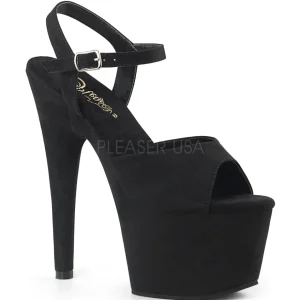 Noir Similicuir 18 cm ADORE-709FS sandales à talons aiguilles