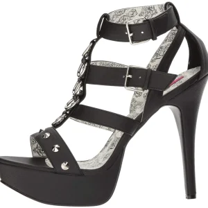 Noir Similicuir 14,5 cm Burlesque TEEZE-42W pieds larges hauts talons pour homme