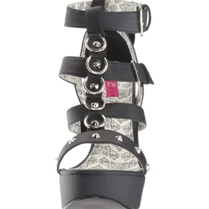 Noir Similicuir 14,5 cm Burlesque TEEZE-42W pieds larges hauts talons pour homme