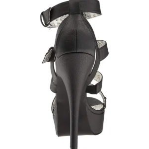 Noir Similicuir 14,5 cm Burlesque TEEZE-42W pieds larges hauts talons pour homme