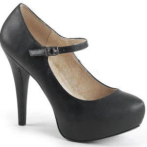 Noir Similicuir 13,5 cm CHLOE-02 grande taille escarpins femmes