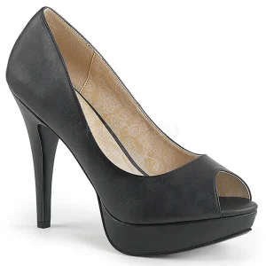 Noir Similicuir 13,5 cm CHLOE-01 grande taille escarpins femmes