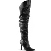 Noir Similicuir 10 cm CLASSIQUE-3011 Bottes Cuissardes Talons Hauts