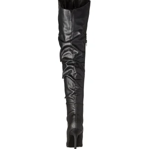 Noir Similicuir 10 cm CLASSIQUE-3011 Bottes Cuissardes Talons Hauts