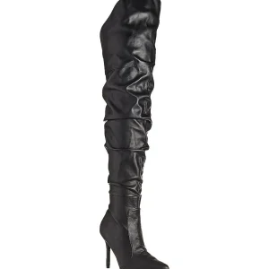 Noir Similicuir 10 cm CLASSIQUE-3011 Bottes Cuissardes Talons Hauts