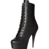 Noir Similicuir 15,5 cm DELIGHT-1020 Plateforme Bottines