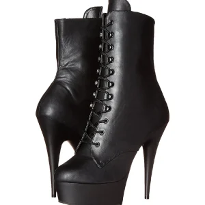 Noir Similicuir 15,5 cm DELIGHT-1020 Plateforme Bottines