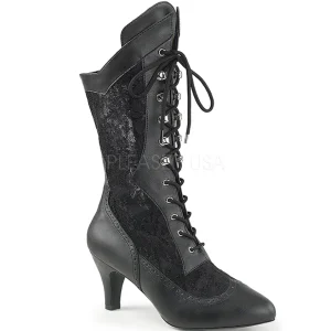 Noir Similicuir 7,5 cm DIVINE-1050 grande taille bottines femmes