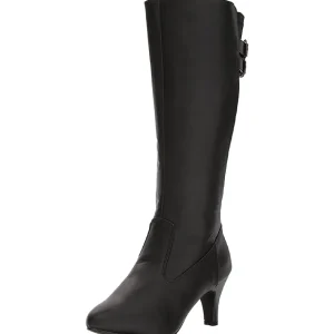 Noir Similicuir 7,5 cm DIVINE-2018 grande taille bottes femmes