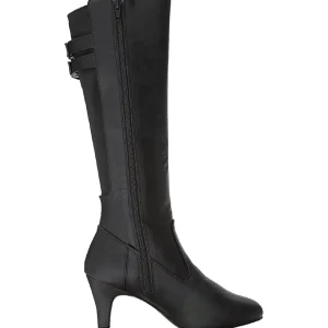 Noir Similicuir 7,5 cm DIVINE-2018 grande taille bottes femmes