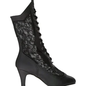 Noir Similicuir 7,5 cm DIVINE-1050 grande taille bottines femmes
