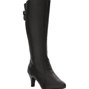 Noir Similicuir 7,5 cm DIVINE-2018 grande taille bottes femmes