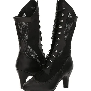 Noir Similicuir 7,5 cm DIVINE-1050 grande taille bottines femmes