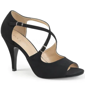 Noir Similicuir 10 cm DREAM-412 grande taille sandales femmes