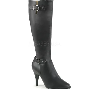 Noir Similicuir 10 cm DREAM-2030 grande taille bottes femmes