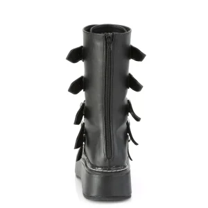 Noir Similicuir 5 cm EMILY-330 plateformes bottes à boucles pour femmes