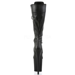 Noir Similicuir 20 cm FLAMINGO-2023 plateformes bottes à lacets pour femmes
