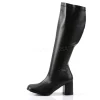 Noir Similicuir 7,5 cm GOGO-300WC bottes femme mollets et jambes larges