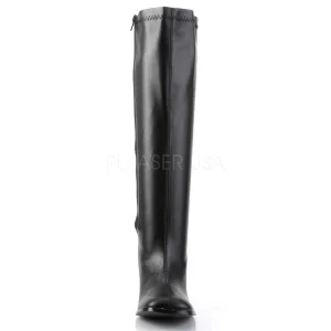 Noir Similicuir 7,5 cm GOGO-300WC bottes femme mollets et jambes larges