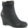 Noir Similicuir 7,5 cm KIMBERLY-102 grande taille bottines femmes