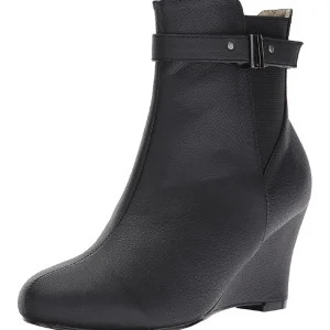 Noir Similicuir 7,5 cm KIMBERLY-102 grande taille bottines femmes