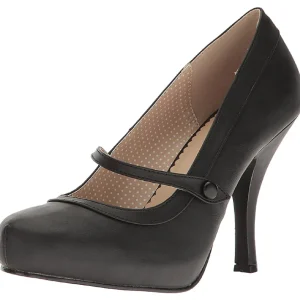 Noir Similicuir 11,5 cm PINUP-01 grande taille escarpins femmes