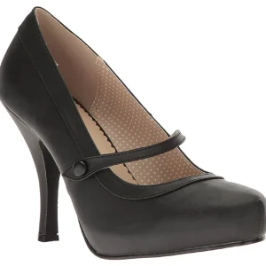 Noir Similicuir 11,5 cm PINUP-01 grande taille escarpins femmes