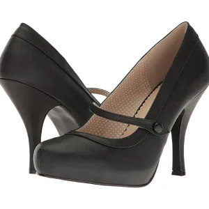 Noir Similicuir 11,5 cm PINUP-01 grande taille escarpins femmes
