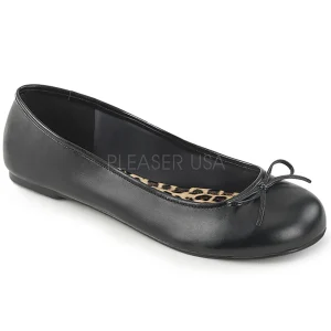 Noir Similicuir ANNA-01 grande taille chaussures ballerines