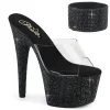 Noir strass 18 cm BEJEWELED-712RS talon haut avec manchette de cheville