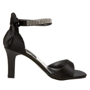 Noir Strass 8,5 cm ROMANCE-372 Sandales Femme a Talon