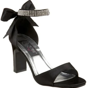 Noir Strass 8,5 cm ROMANCE-372 Sandales Femme a Talon