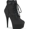 Noir Suédine 15 cm DELIGHT-600TL-02 bottines pleaser plateforme