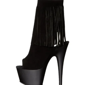 Noir Suede 18 cm ADORE-1019 bottines a frangees pour femmes a talon