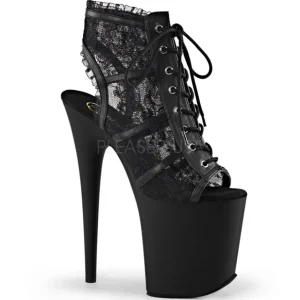 Noir tissu en dentelle 20 cm FLAMINGO-896LC bottines à lacets femmes