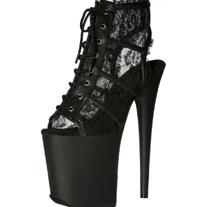 Noir tissu en dentelle 20 cm FLAMINGO-896LC bottines à lacets femmes