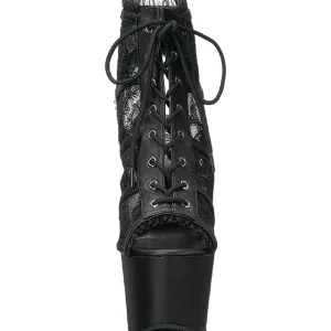 Noir tissu en dentelle 18 cm ADORE-796LC bottines à lacets femmes