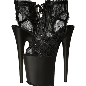 Noir tissu en dentelle 20 cm FLAMINGO-896LC bottines à lacets femmes