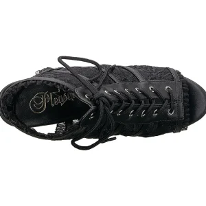 Noir tissu en dentelle 18 cm ADORE-796LC bottines à lacets femmes