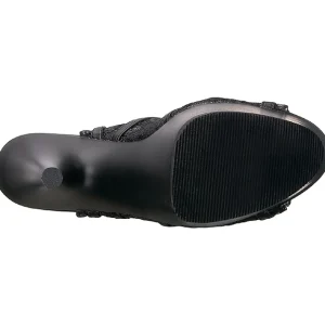 Noir tissu en dentelle 18 cm ADORE-796LC bottines à lacets femmes
